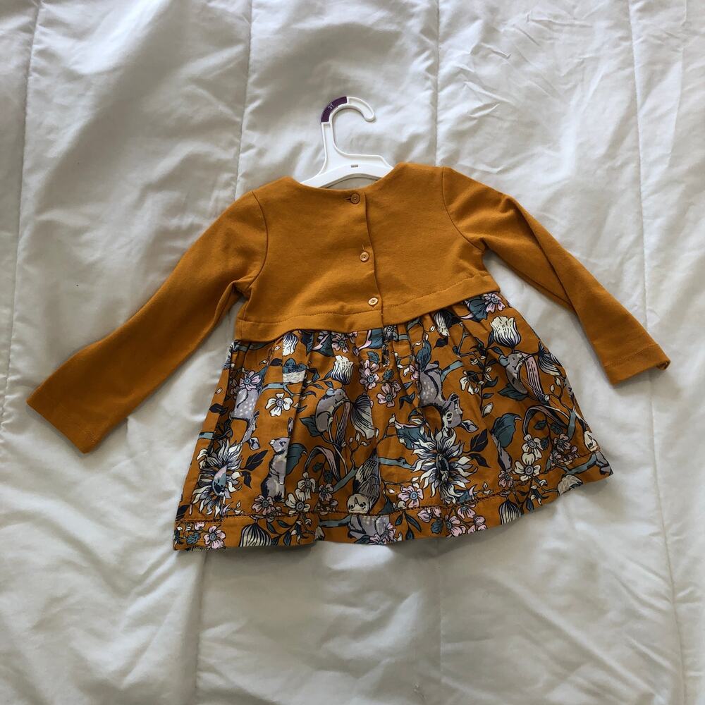 Cynthia Rowley Toddler Girl Mustard Floral Fawn Dress - Size 24M